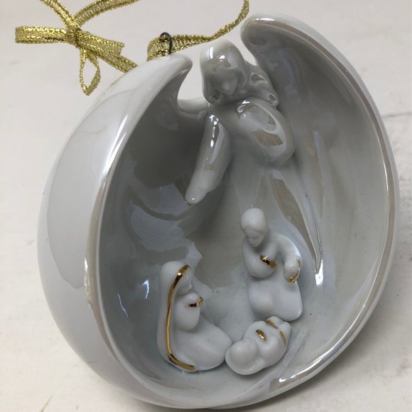 Appletree Designs Porcelain Angel Holy Family Nativity Christmas Ornament - Picture 4 of 5